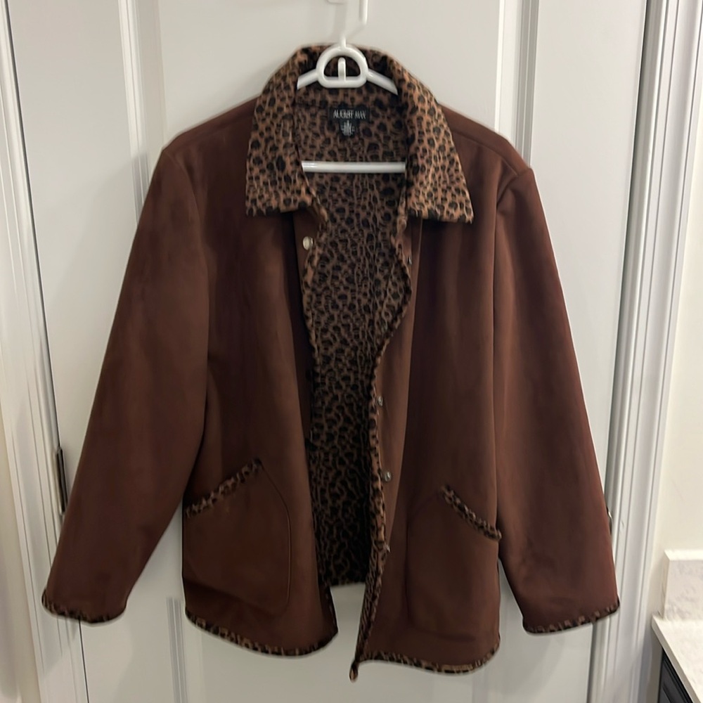 August Max brown Cheetah print Jacket vintage Womens Size 3 in the brand